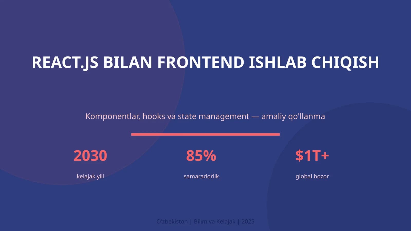 REACT.JS BILAN FRONTEND ISHLAB CHIQISH
