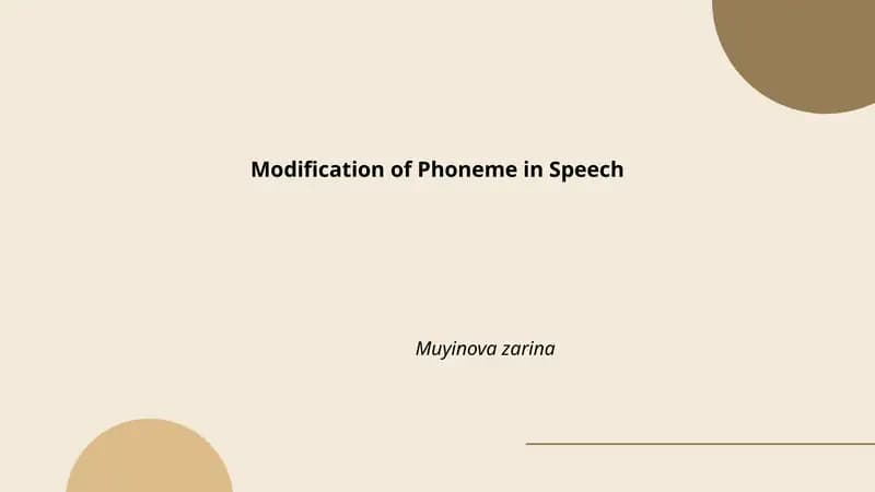 Modification of Phoneme in Speech