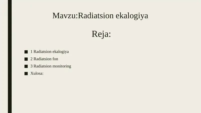 Radiatsion ekologiya
