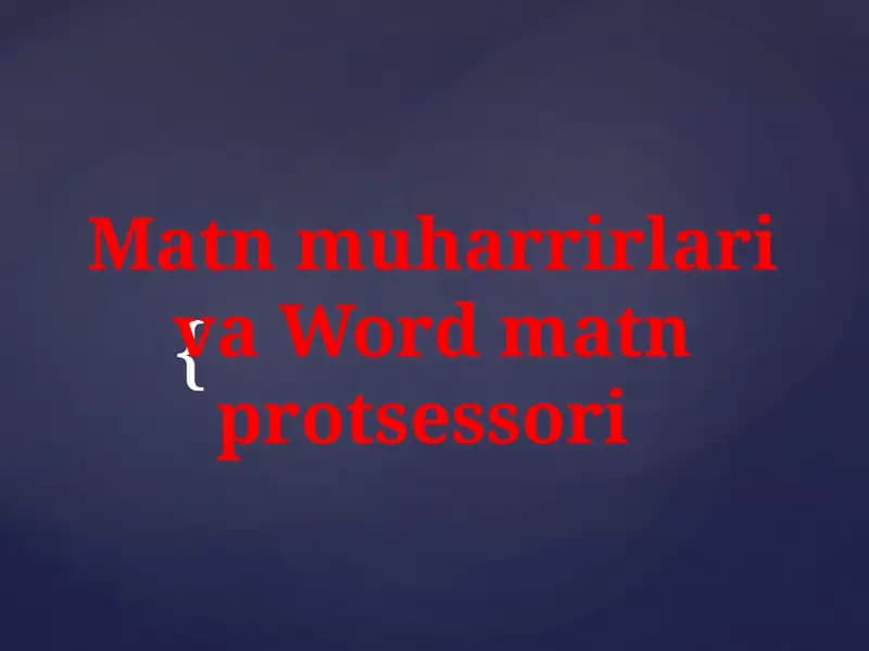 Matn muharrirlari va Wordmatn protsessori