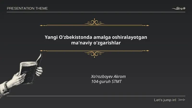 Yangi O'zbekistonda amalga oshiralayotgan ma'naviy o'zgarishlar