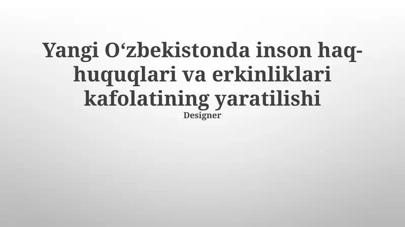 Konstitutsiyaviy Kafolatlar va Islohotlar