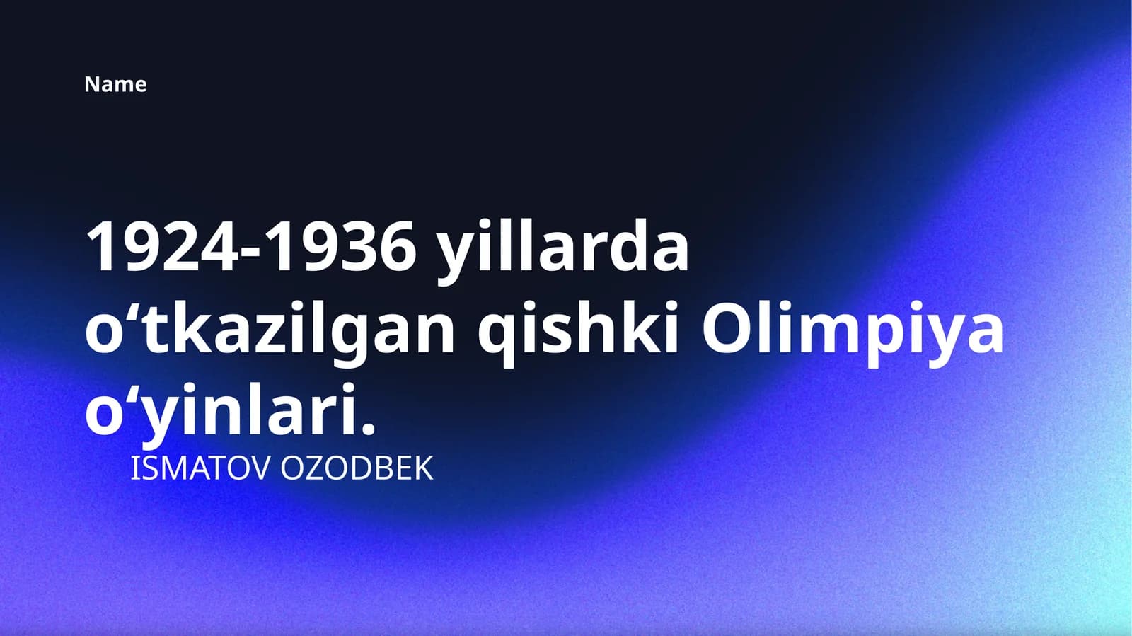 Qishki Olimpiya O'yinlari (1924-1936)