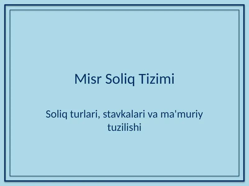 Misr Soliq Tizimi