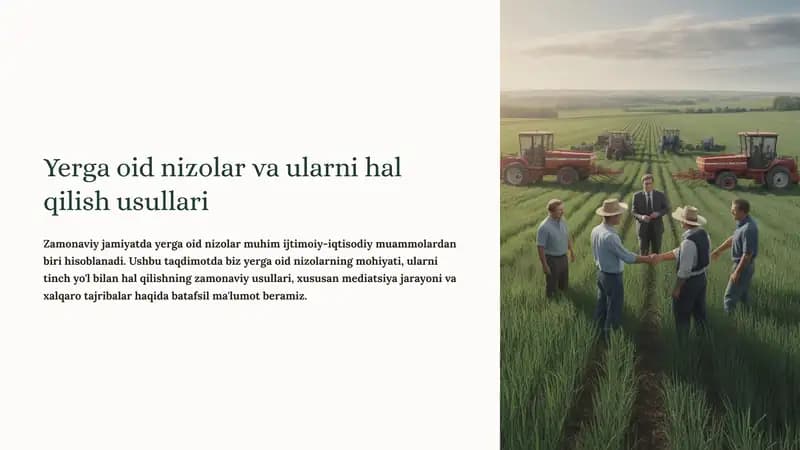 Yerga oid nizolar va ularni hal qilish usullari