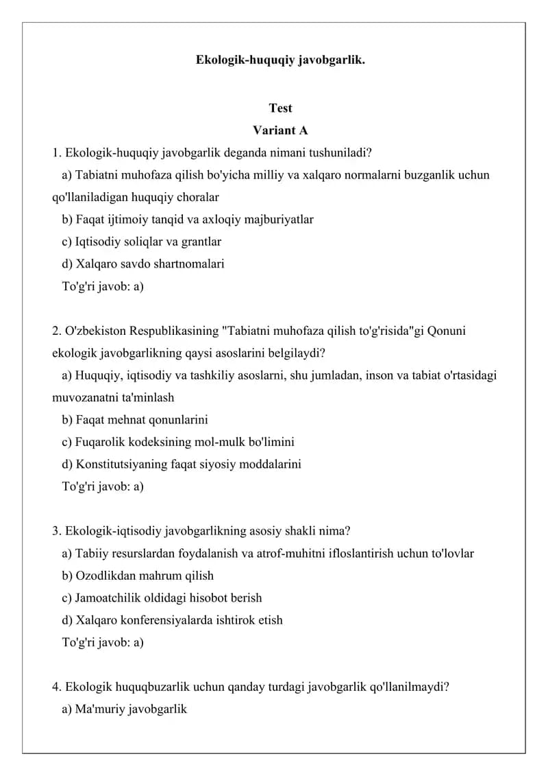Ekologik-huquqiy javobgarlik