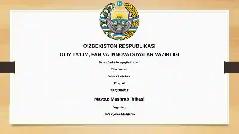 Mashrab lirikasi