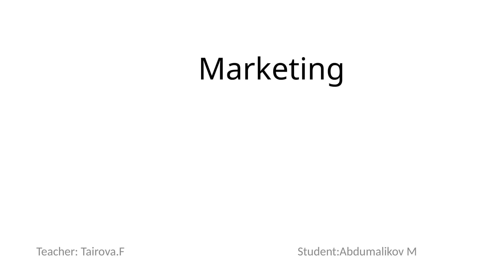 English in Marketing