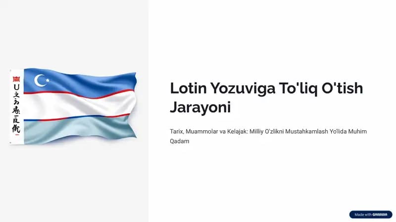 Lotin Yozuviga To'liq O'tish Jarayoni