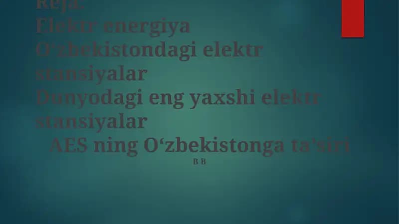 O'zbekistondagi Elektr Stansiyalari