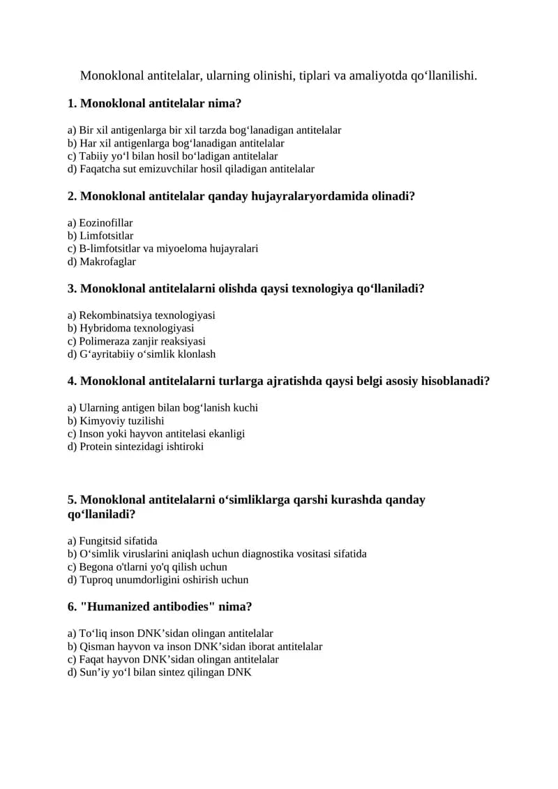 Monoklonal antitelalar