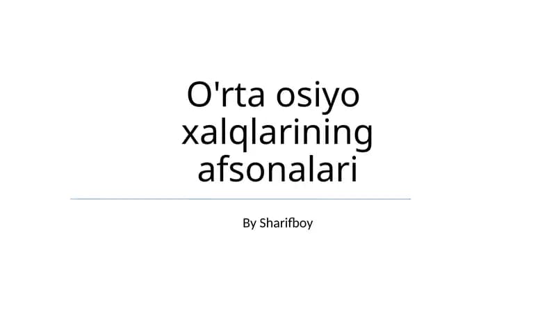 Umumiy Mavzu va Motivlar