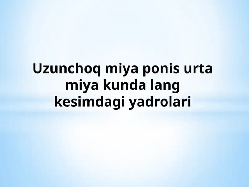 Uzunchoq miya, ponis va o‘rta miya anatomik tuzilishi