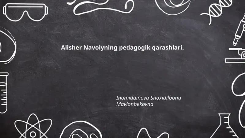 Alisher Navoiyning pedagogik qarashlari