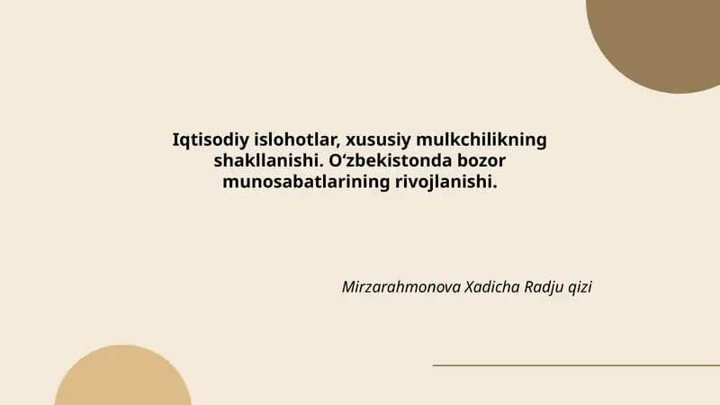 Iqtisodiy islohotlar