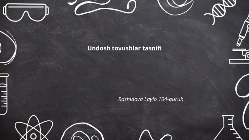 Undosh tovushlar tasnifi