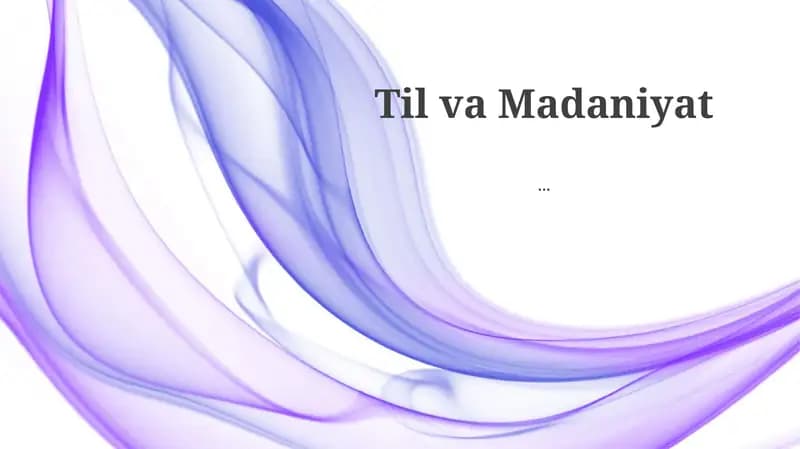 San'at va Madaniyatni Aniqlash