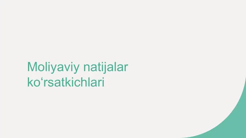 Moliyaviy natijalar ko‘rsatkichlari