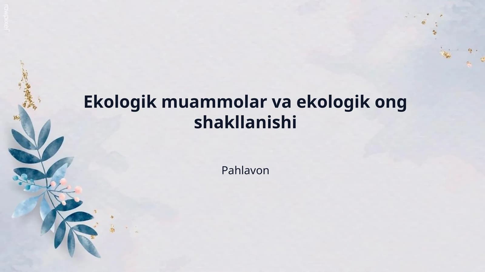 Ekologik muammolar va ekologik ong shakllanishi