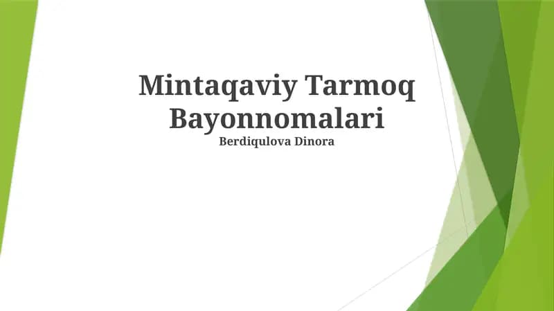 Mintaqaviy Tarmoq Bayonnomalari