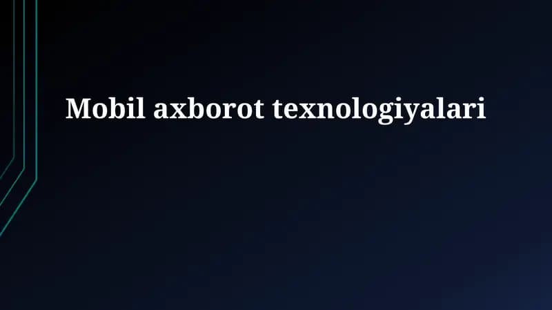 Mobil axborot texnologiyalari