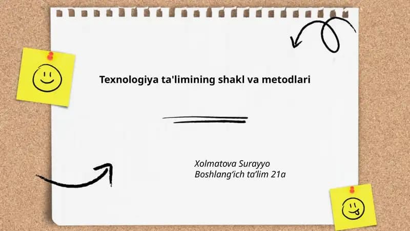 An'anaviy dars shakllari va metodlari