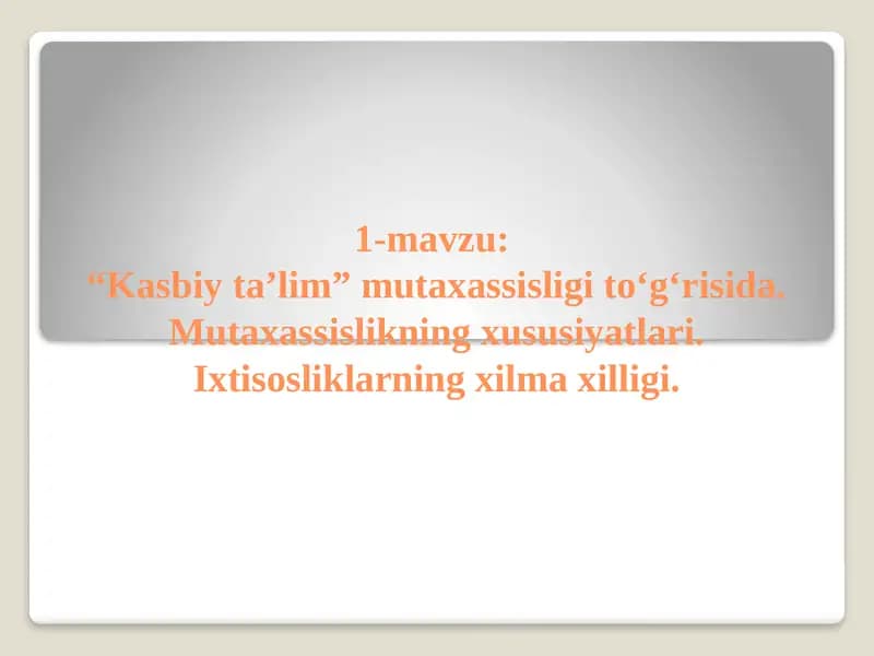 Kasbiy Ta’lim