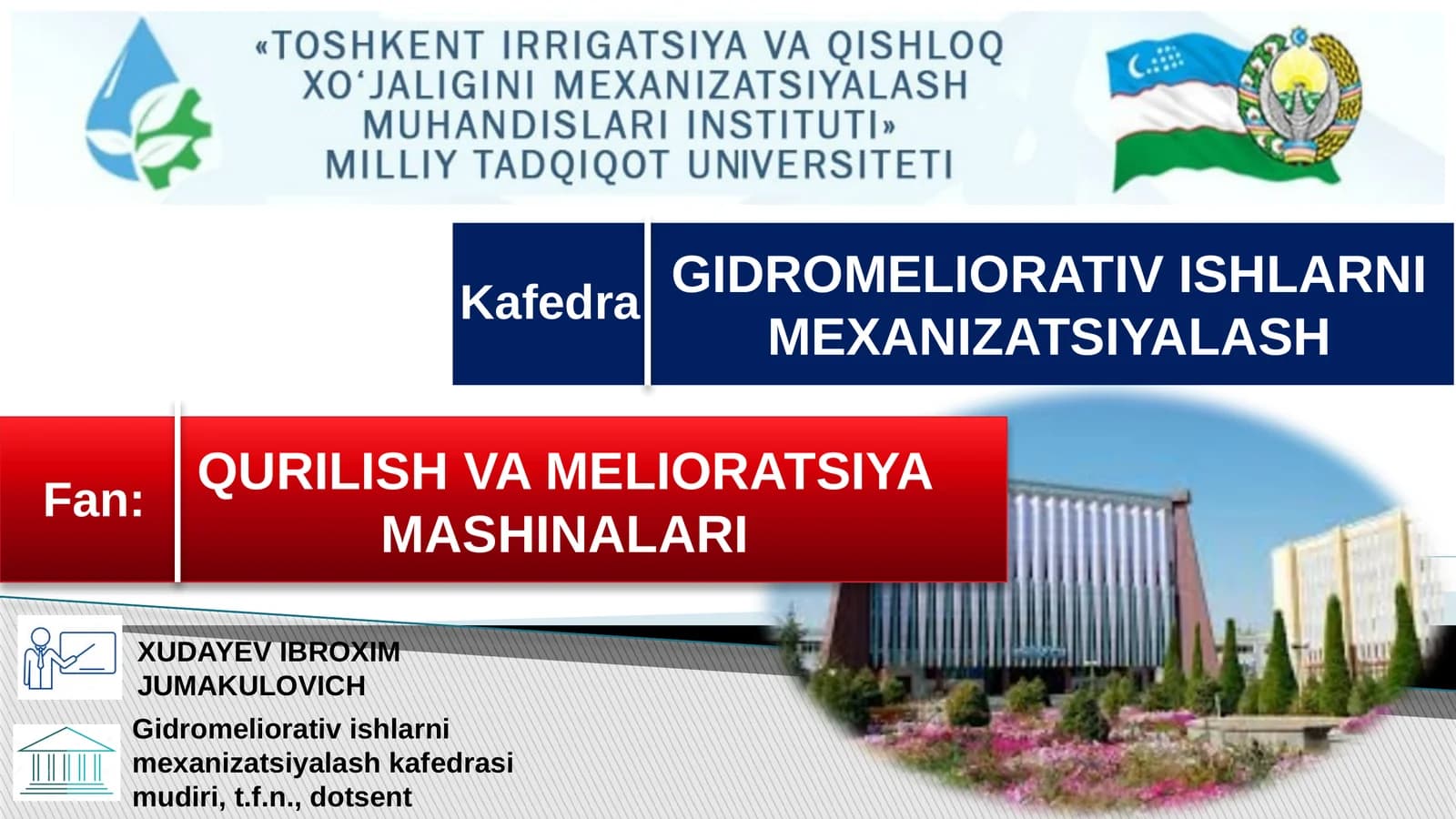 QURILISH VA MELIORATSIYA MASHINALARI