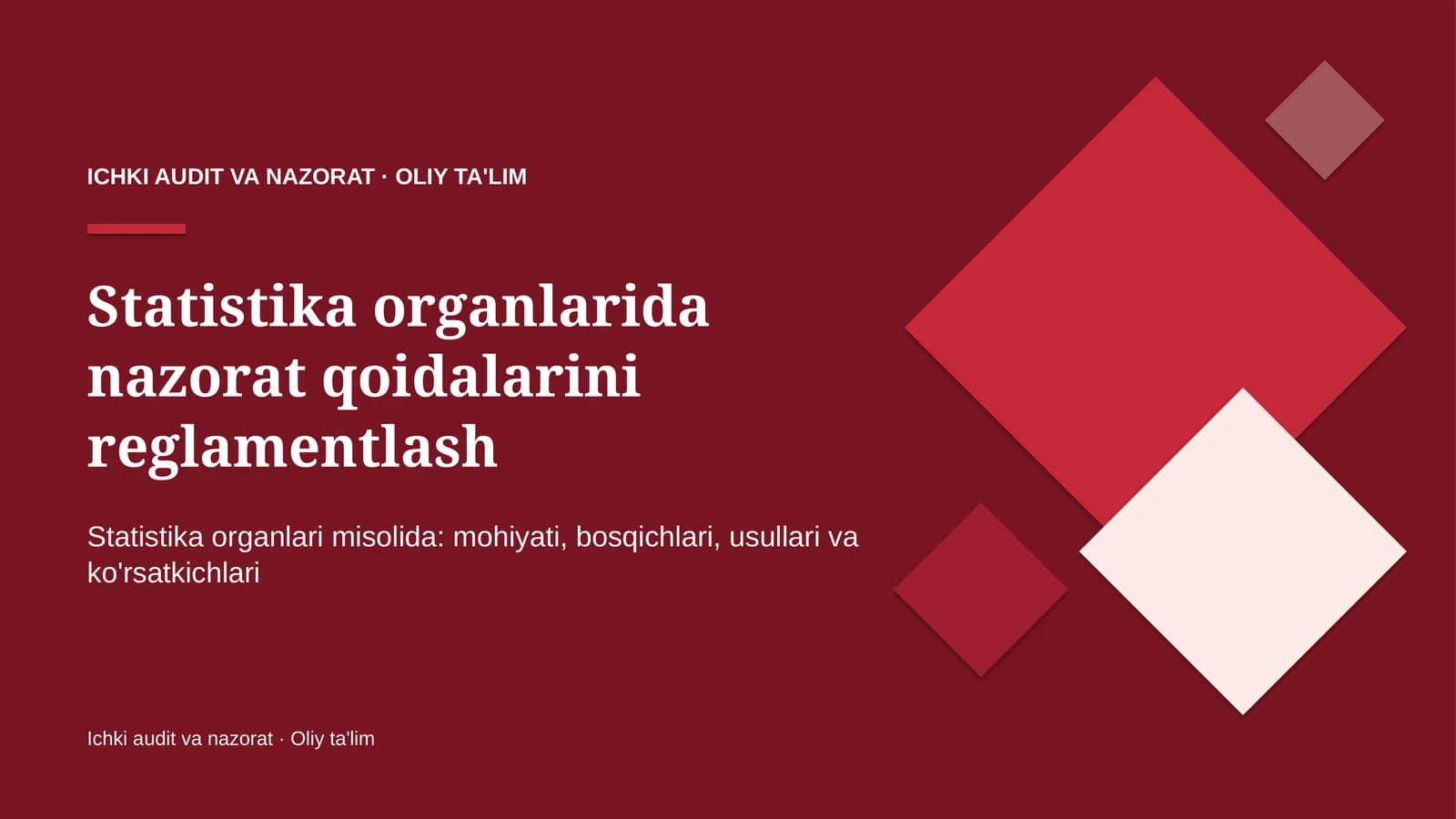 statistika organlarida nazorat qoidalarini reglamentlash 8494