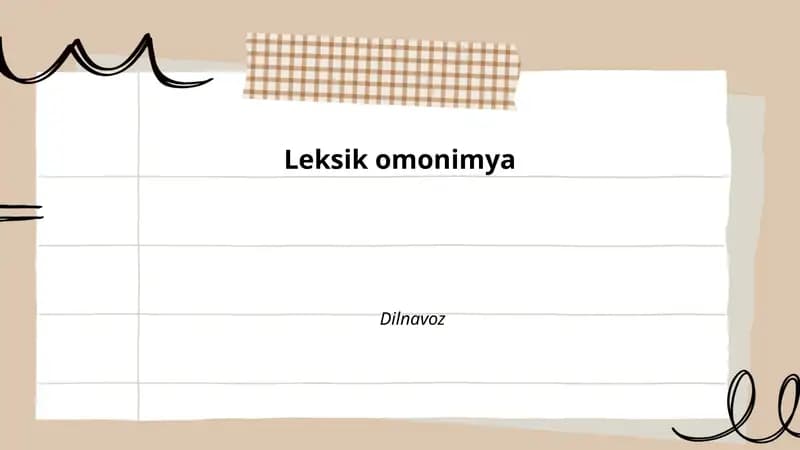 Leksik omonimya