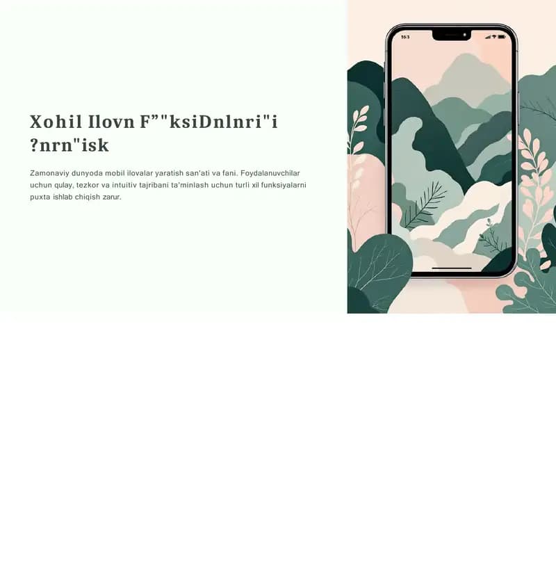 Mobil Ilova Funksiyalarini Yaratish "Mobil ilovalari" platformasi