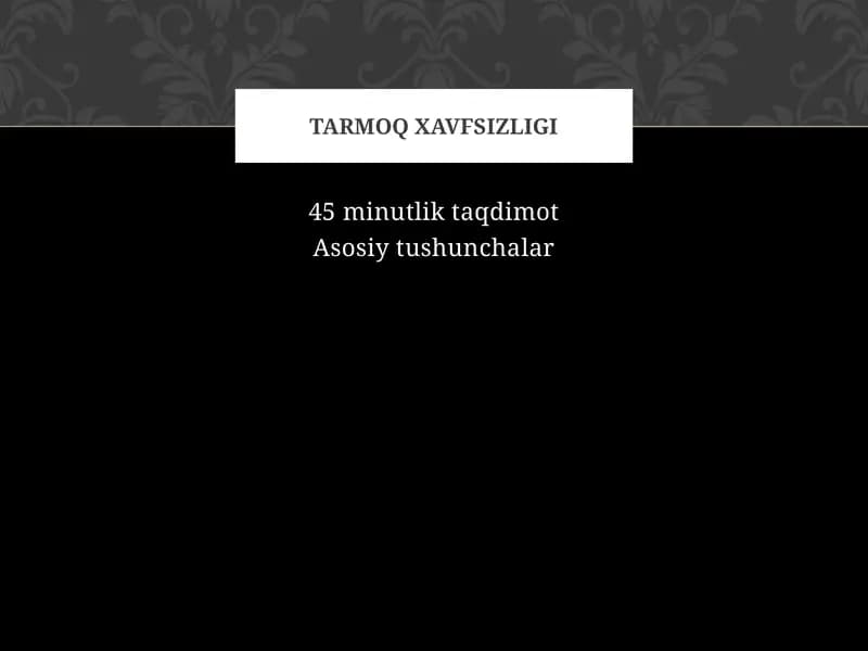 Tarmoq xavfsizligi