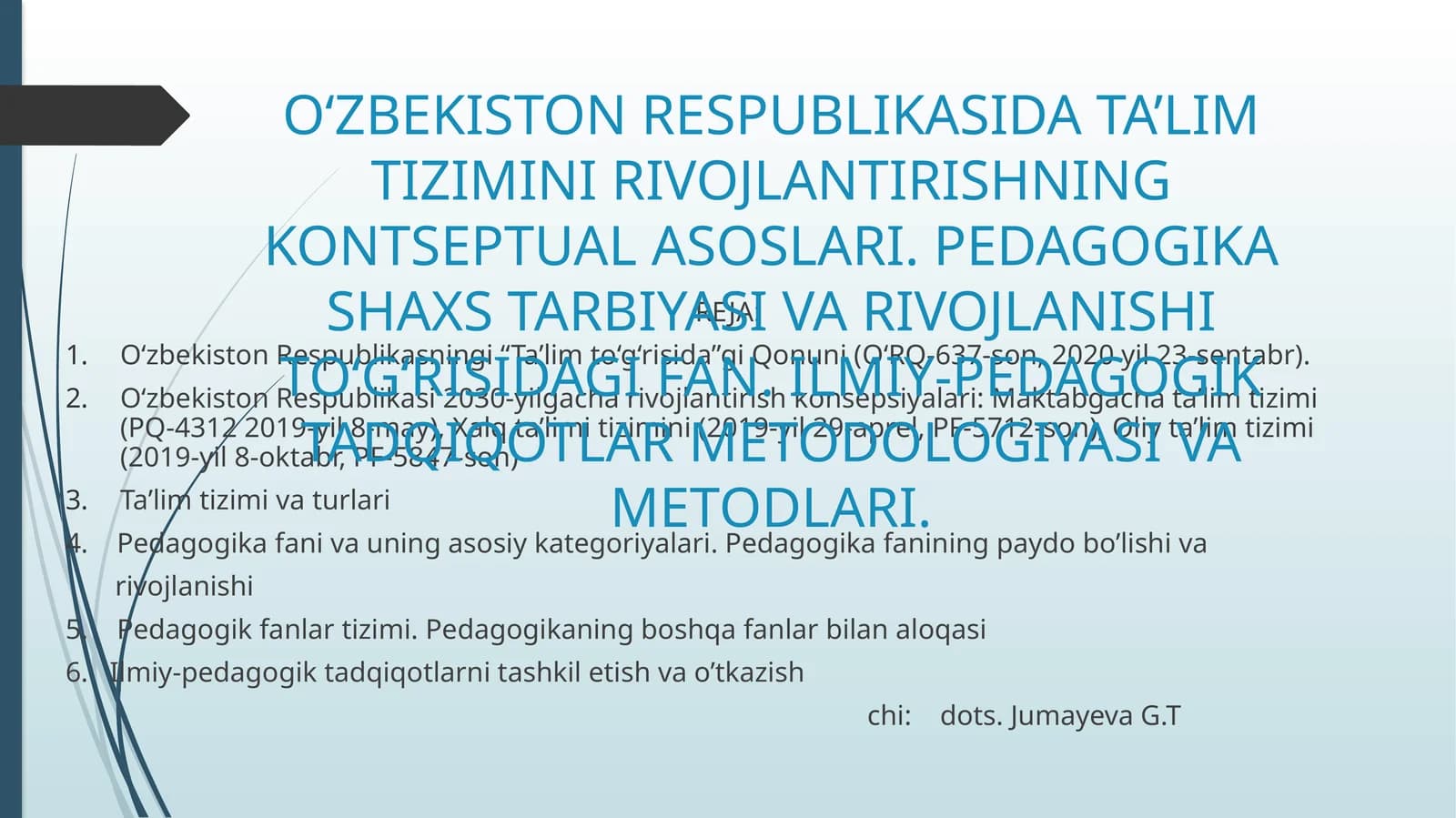 Pedagogika fanlar tizimi