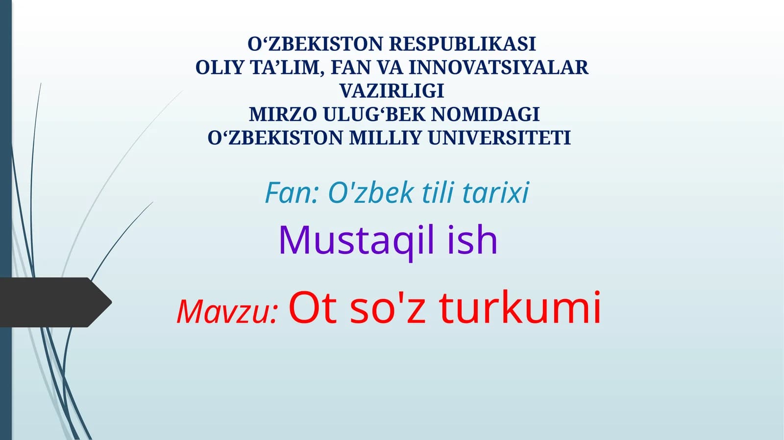 Ot so'z turkumi