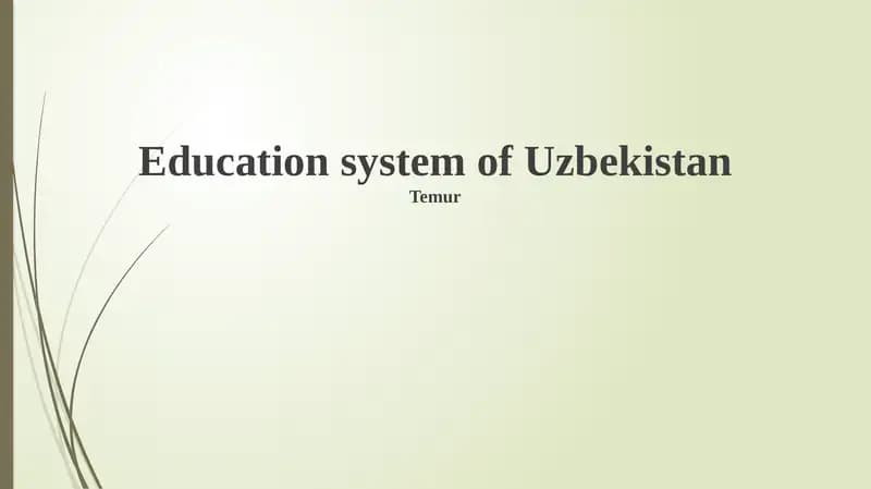 Overview of Uzbekistan's Education System