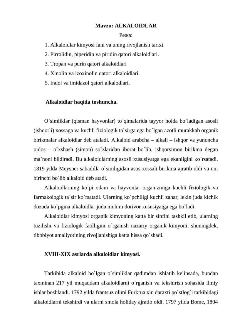 ALKALOIDLAR