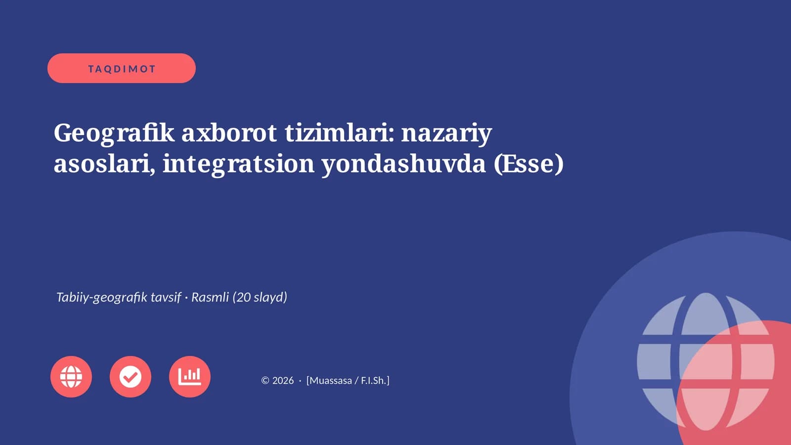 Geografik axborot tizimlari: nazariy asoslari, integratsion yondashuvda (Esse)