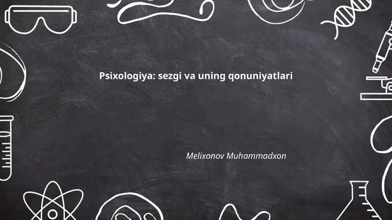 Psixologiya: sezgi va uning qonuniyatlari