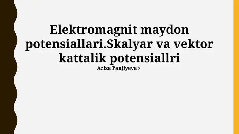 Elektromagnit maydon potentsiallari