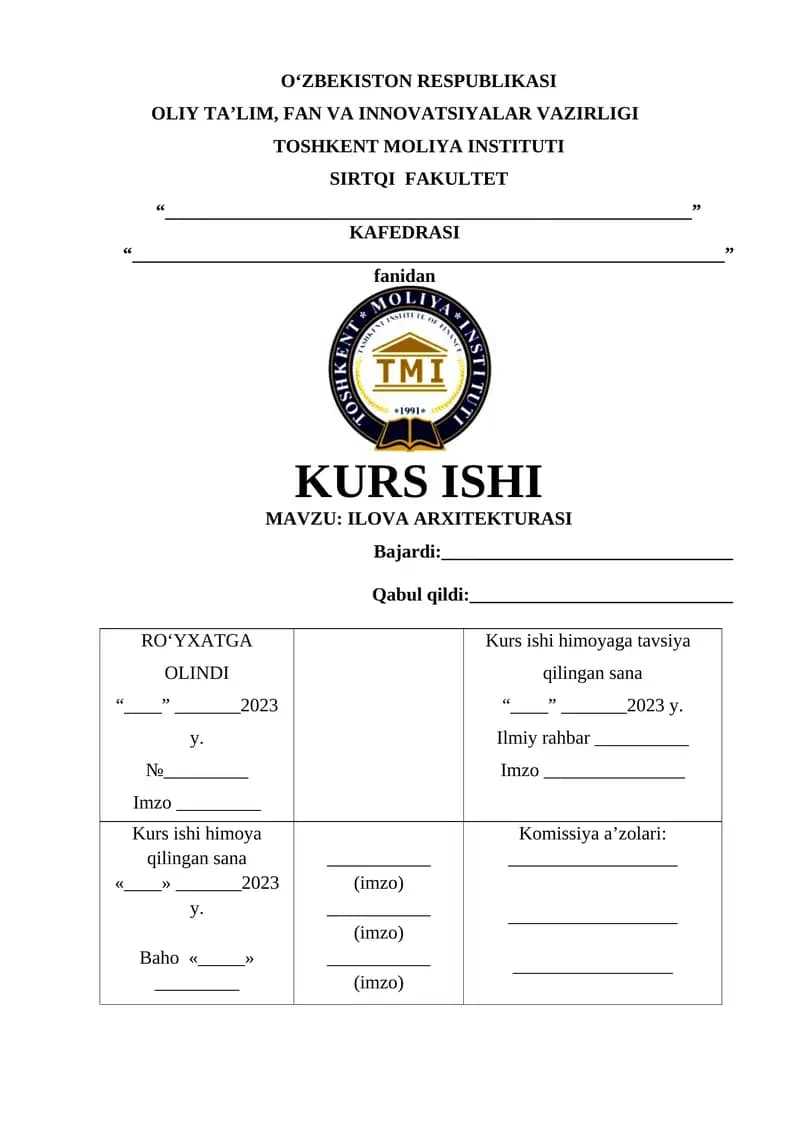 Ilova Arxitekturasi