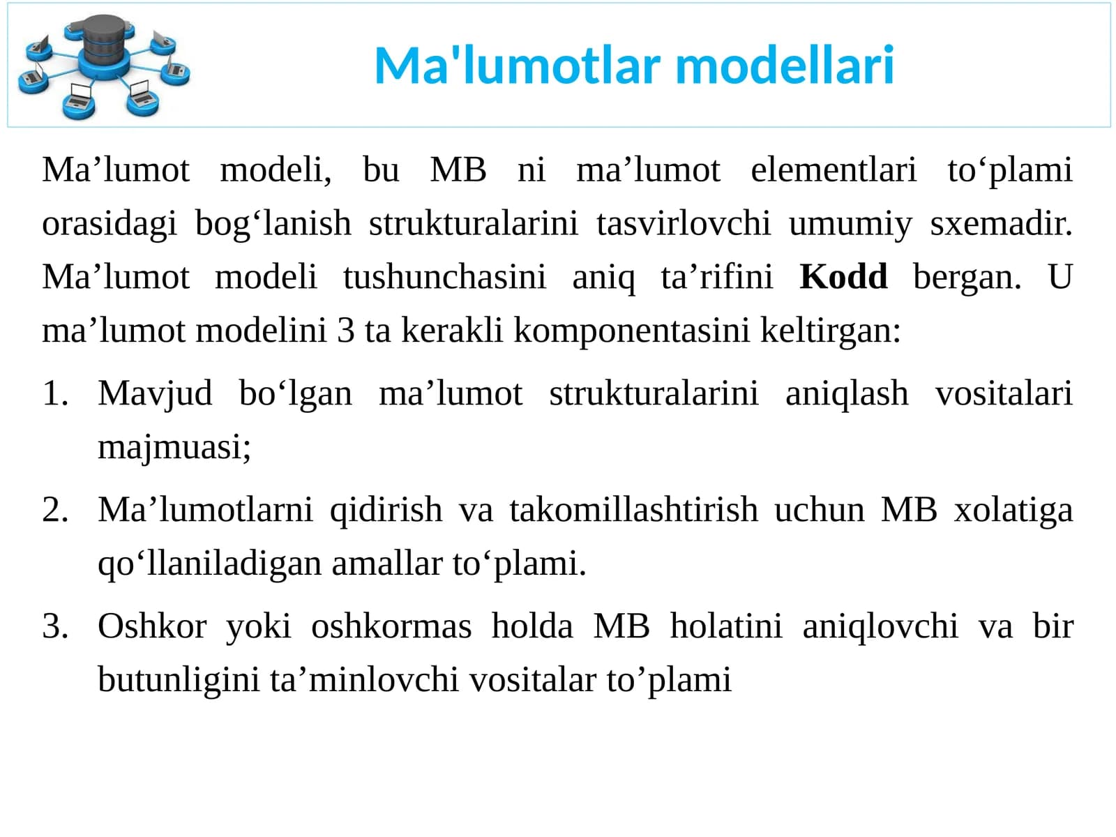 Ma'lumotlarmodellari