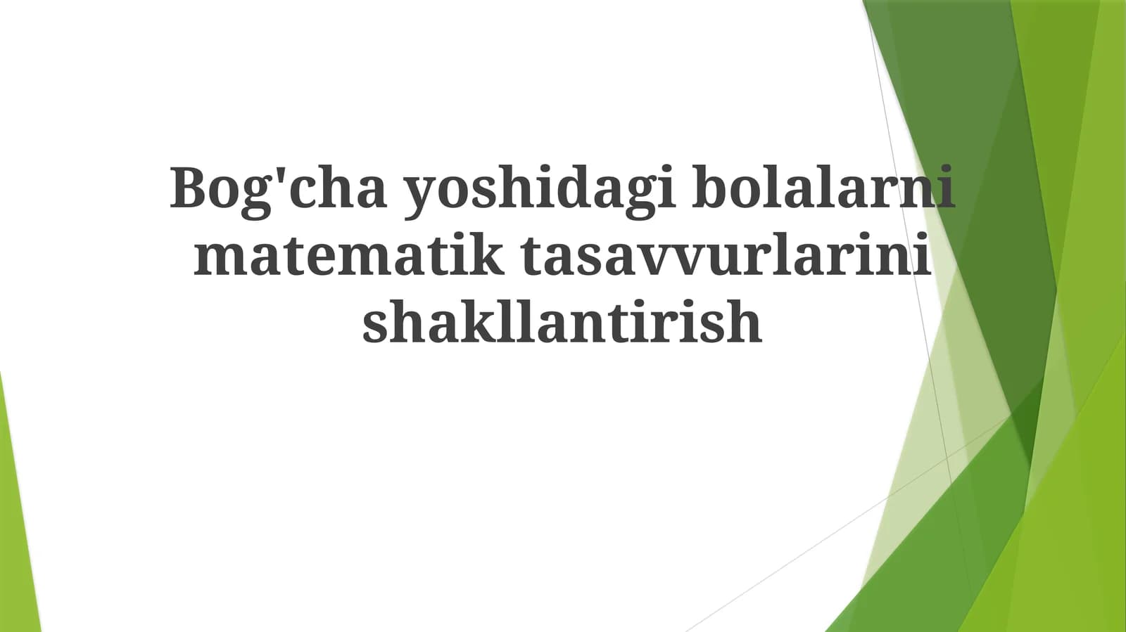 Matematik ta'limi asoslari
