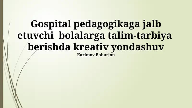 Kasalxona pedagogikasi