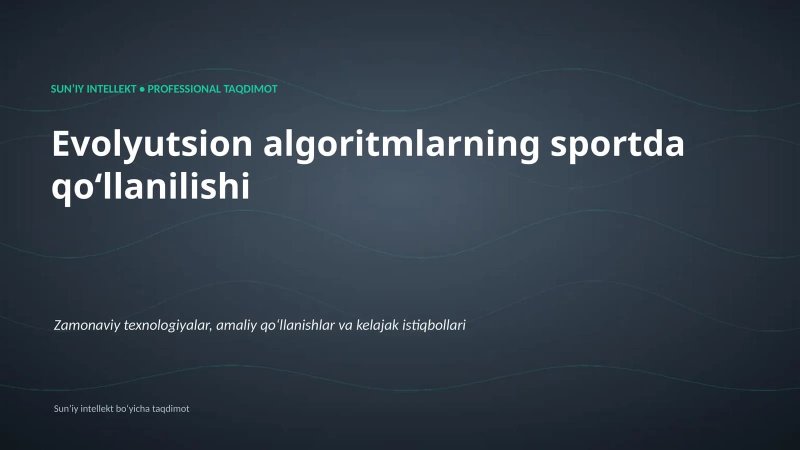 Evolyutsion algoritmlarning sportda qoʻllanilishi