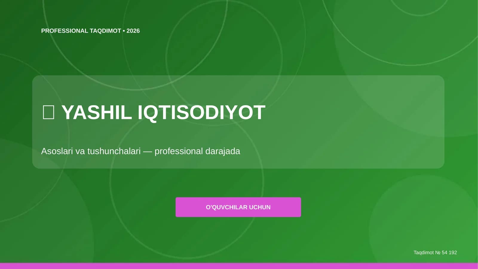 YASHIL IQTISODIYOT