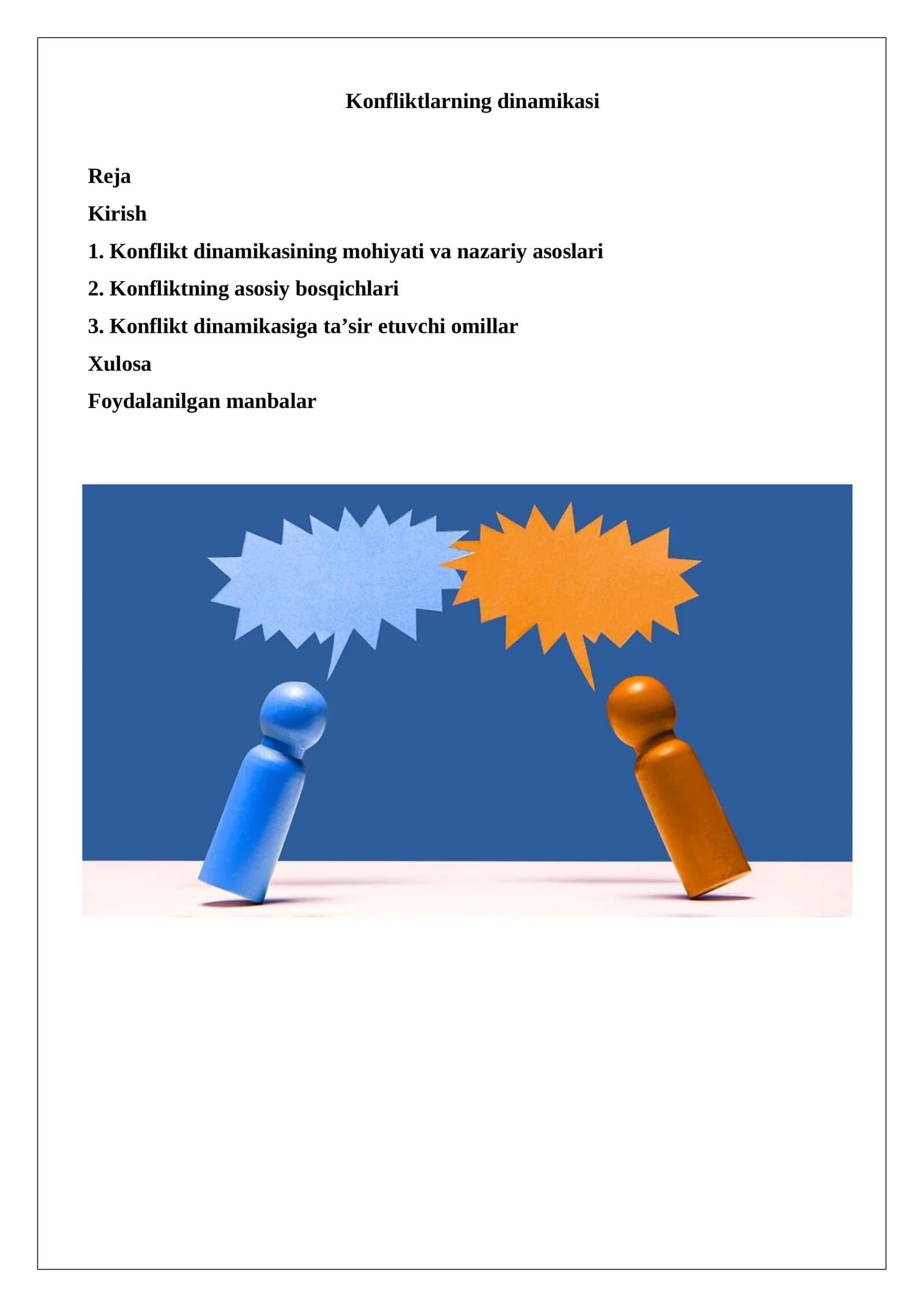 Konfliktlarning dinamikasi