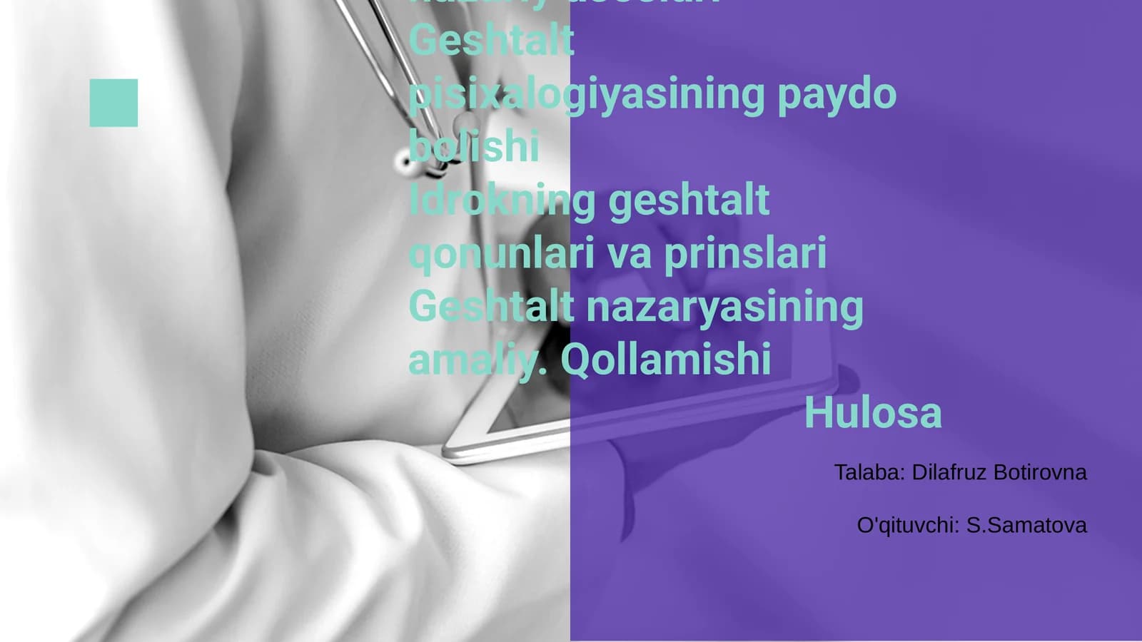 Idrok Psixalogiyasining Nazariy Asoslari
