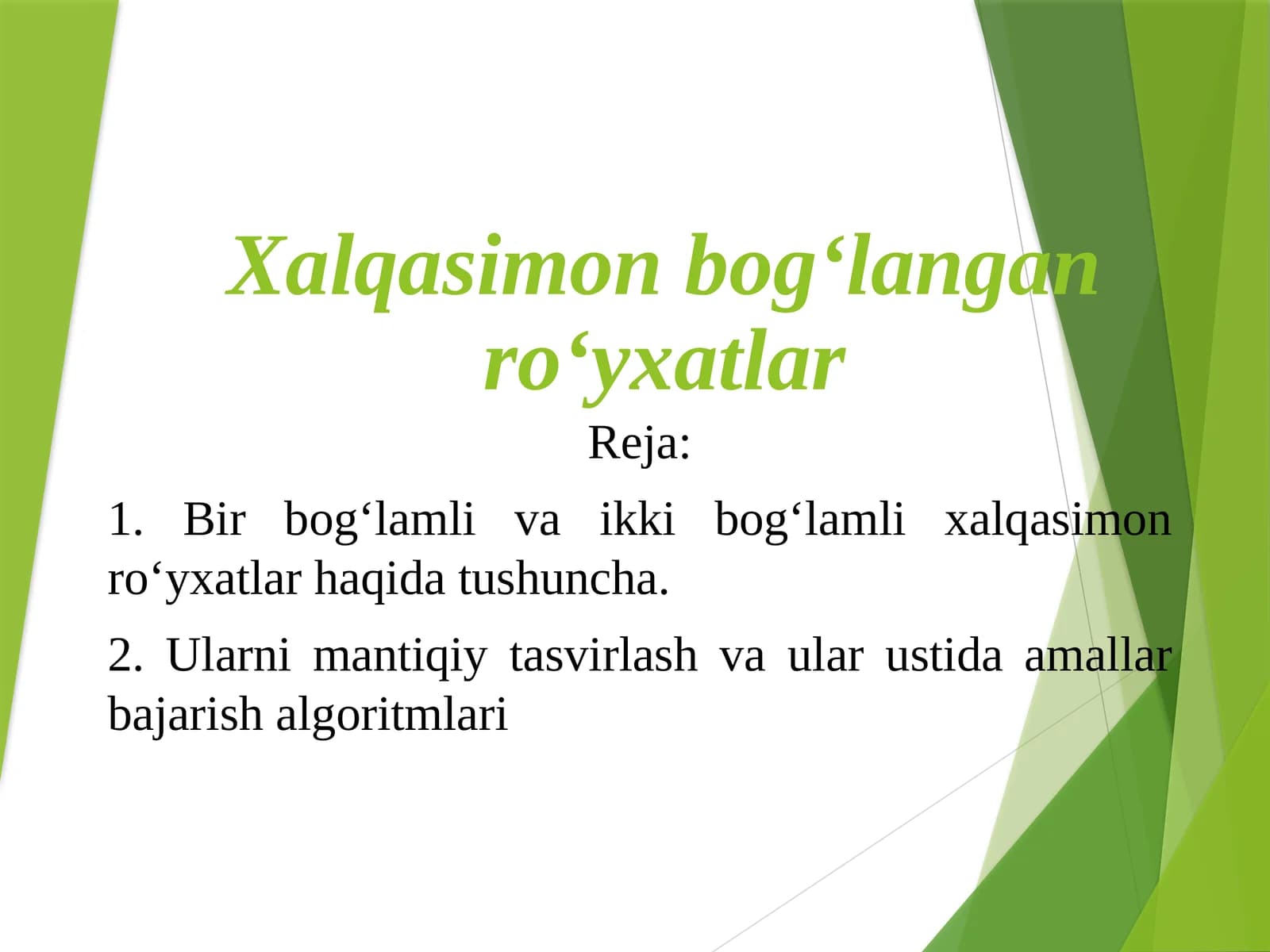 Xalqasimon bog‘langan ro‘yxatlar