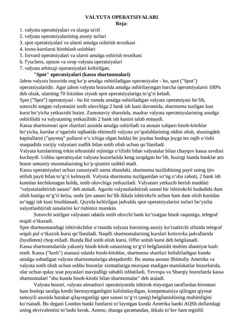 Valyuta operatsiyalari
