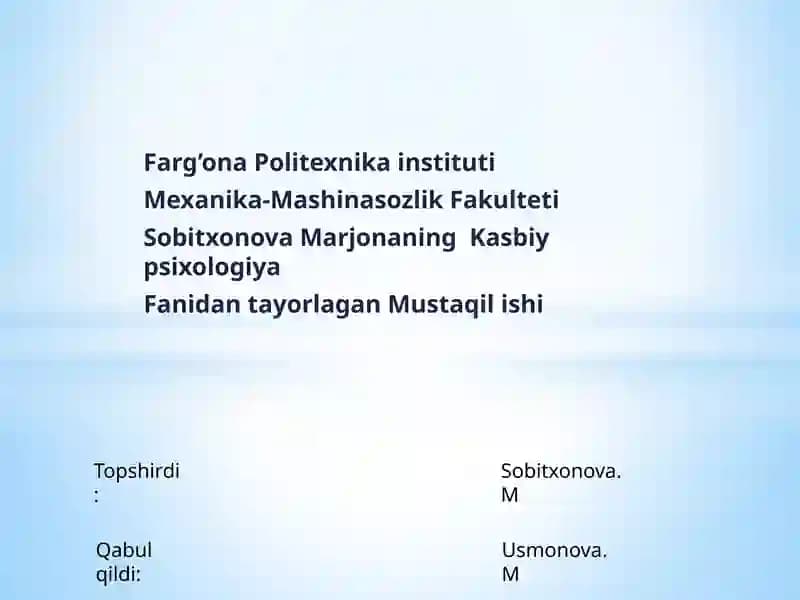 Kasbiy motiv va motivatsiya